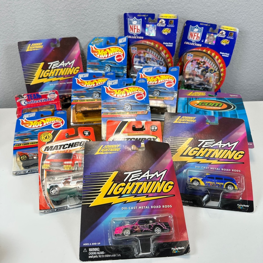Starting Lineup Hot Wheels Matchbox Johnny Lightning NFL DieCast Car Lot 12 1:64